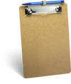 Memo Clipboard with low profile clip and pen holder