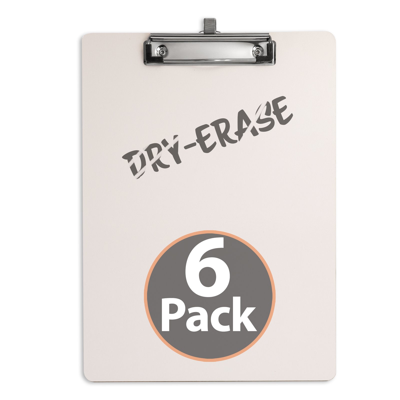 Dry Erase Clipboard with Top Clip – Pack of 6