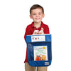 blue read-n-go book bag with clear view front and easy to carry plastic handle with a hook for hanging, 00080, read-n-go book bag, book baggie for students, book pouch, reading bag
