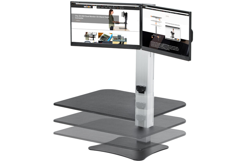 Victor High Rise Electric Dual Monitor Standing Desk