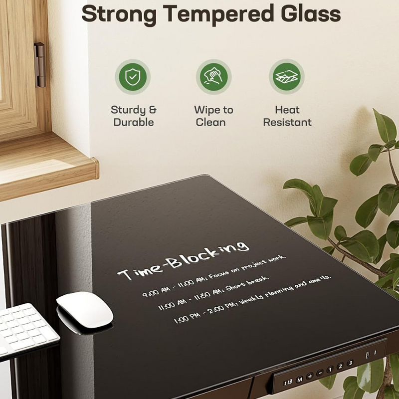 Victor DC950 Electric Glass Topped Standing Desk