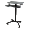 Victor DC550 sit stand desk, mobile adjustable standing desk with keyboard tray, sold in black,