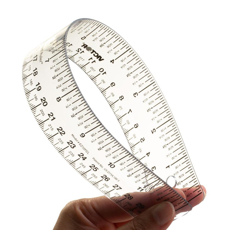 Flexi-Pal N Scale 24.5" Flexible Ruler - Clear With Sepia Markings, 3/4" Wide