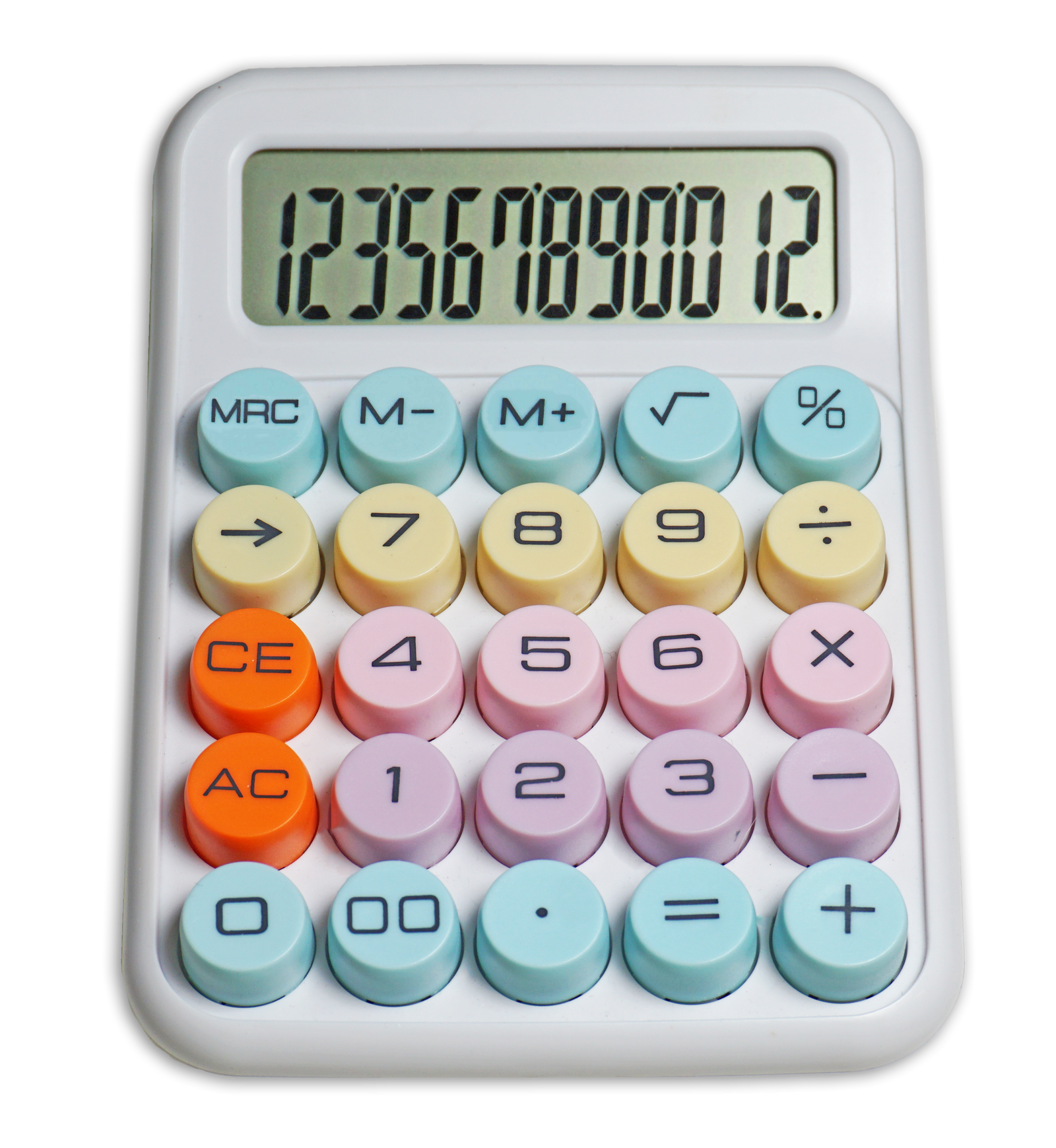 VICTOR® Sum Buddy Desktop Calculator – Large Buttons, 12-Digit Display, Pastel Colors