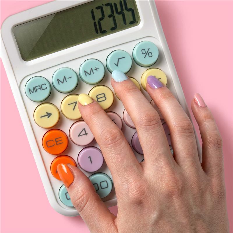 VICTOR® Sum Buddy Desktop Calculator – Large Buttons, 12-Digit Display, Pastel Colors