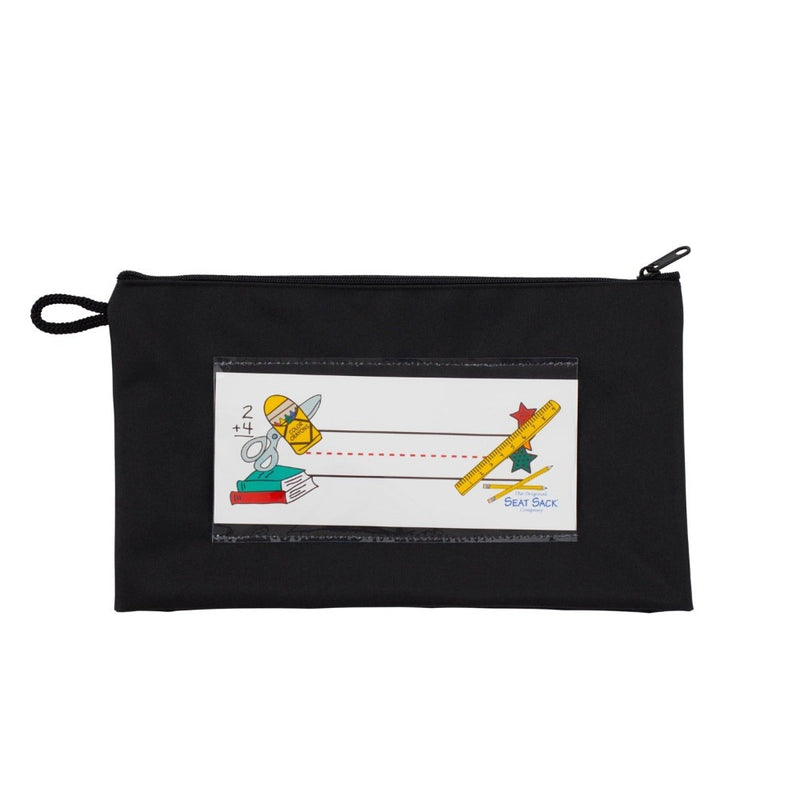 black pencil pouch with zipper, school supply storage pouch pen case, 30040, pencil+pouch