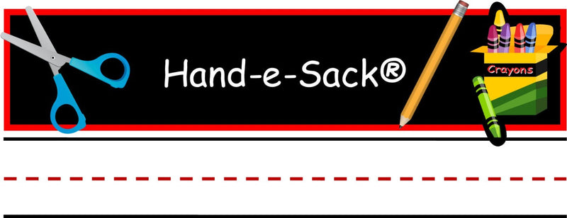 Package of 25 name cards for seat sacks hand-e-sack stick and store