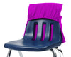 Purple Elastic Back expandable12-17" Seat Sack slides onto the back of a chair for instant storage of books, school supplies and more, seat sack special sizes