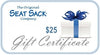 seat sack gift card twenty five dollar